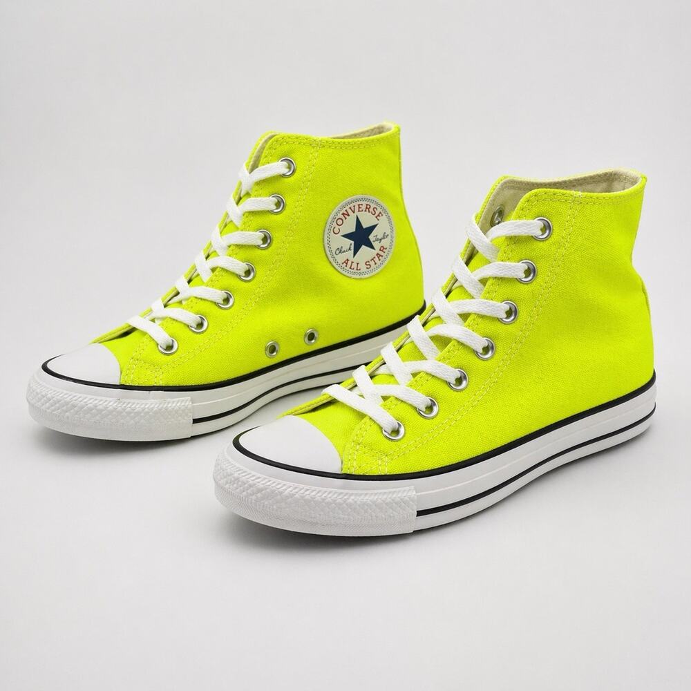 Converse Chuck Taylor All Star Hi Volt Neon Yellow Canvas Sneaker Mens 5 Women 7